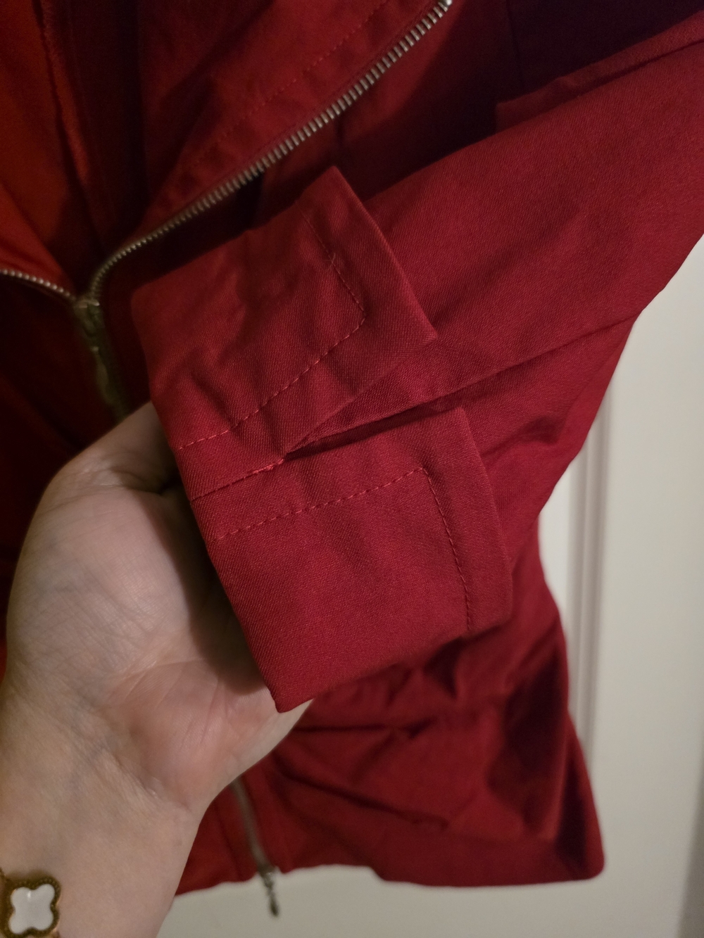 Joseph Ribkoff Red Ruched Zip-Front Jacket - Picture 3 of 5